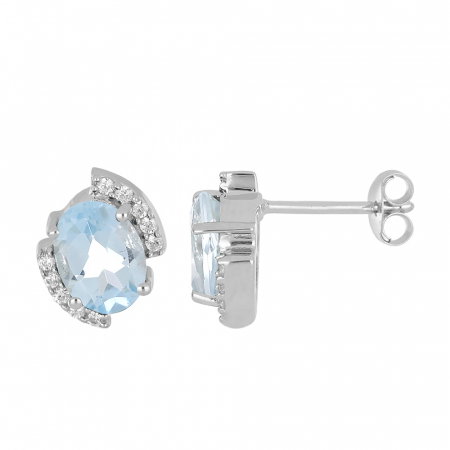 Cercei argint eleganti cu topaz si zirconiu - EVA0059 [1]