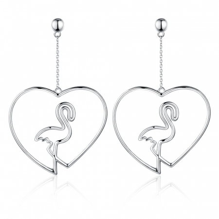 Cercei argint Flamingo Love