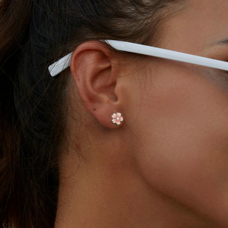 Cercei argint floare de cires [5]