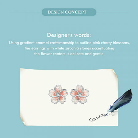 Cercei argint floare de cires [8]