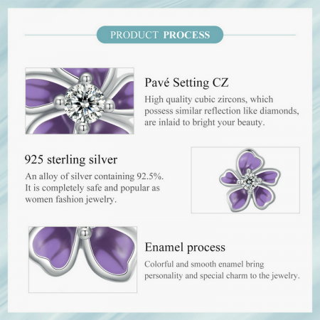 Cercei argint floare mov [10]