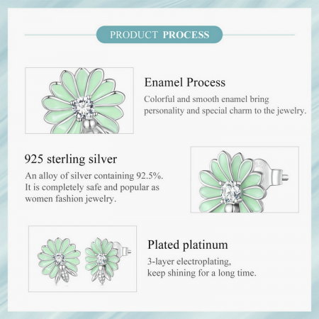 Cercei argint floare si albinuta [13]