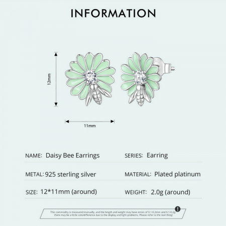 Cercei argint floare si albinuta [11]