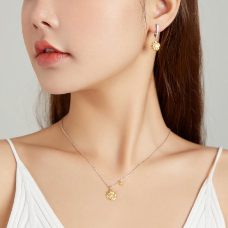 Cercei argint floarea soarelui [10]