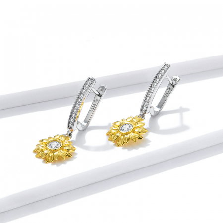 Cercei argint floarea soarelui [2]