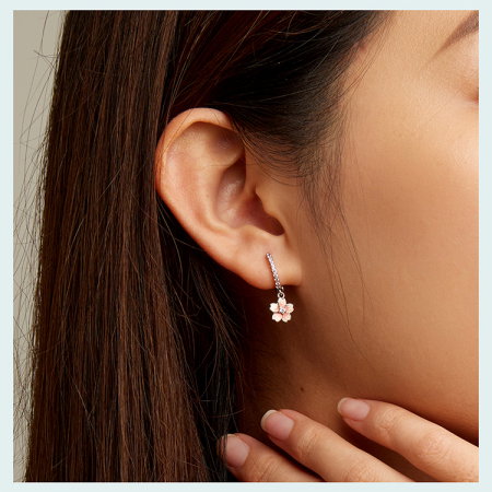 Cercei argint flori de cires [8]