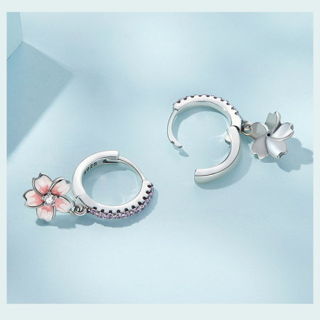 Cercei argint flori de cires [2]