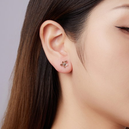 Cercei argint flori de toamna cu surub [8]