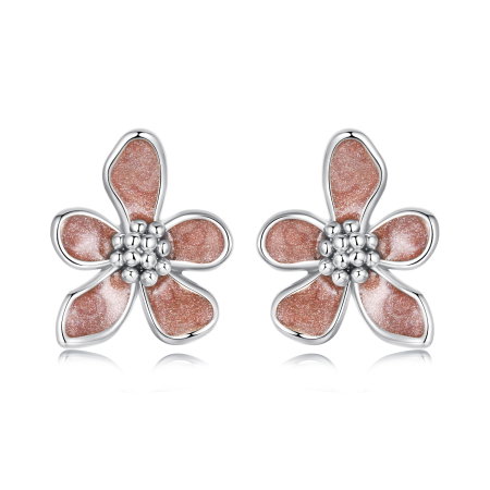 Cercei argint flori de toamna cu surub