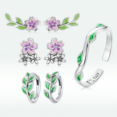 Cercei argint cu flori [7]