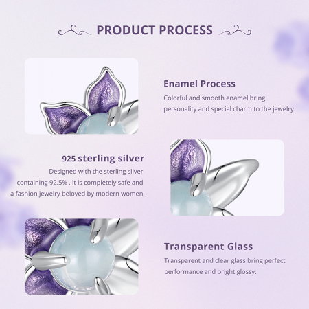 Cercei argint flori mov [13]