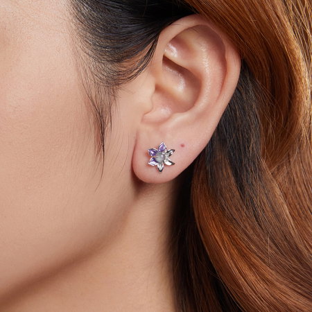 Cercei argint flori mov [9]