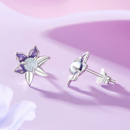 Cercei argint flori mov [7]