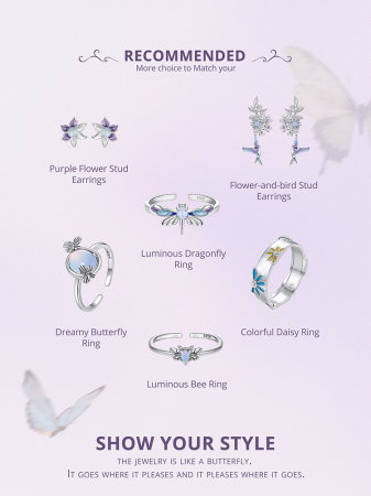 Cercei argint flori mov [22]