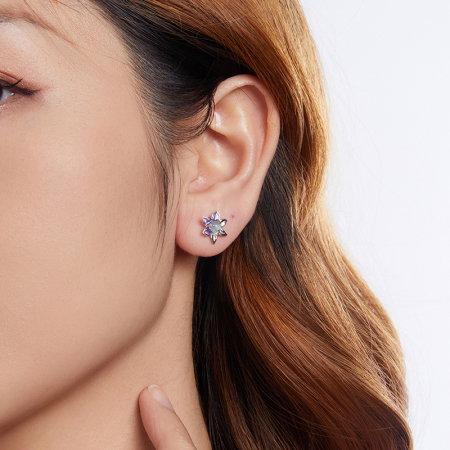 Cercei argint flori mov [8]