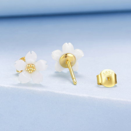 Cercei argint Flori Sakura Albe [2]