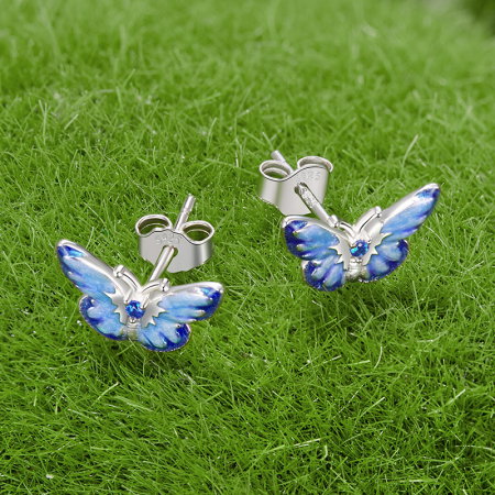 Cercei argint fluturasi albastri [4]