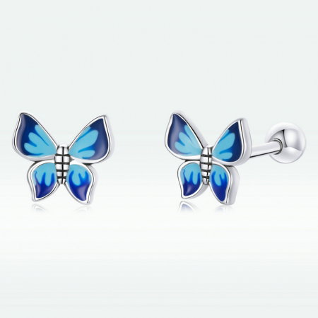 Cercei argint fluturasi albastri [7]