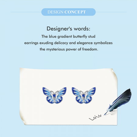 Cercei argint fluturasi albastri [8]