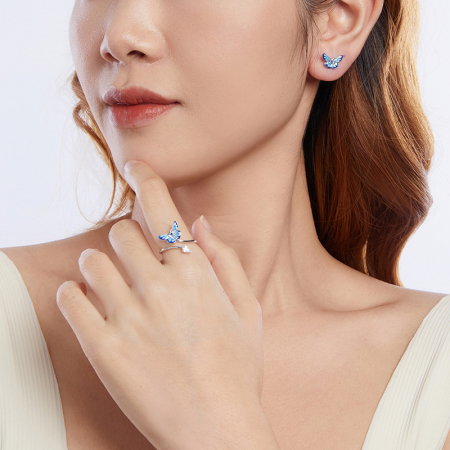 Cercei argint fluturasi albastri [16]