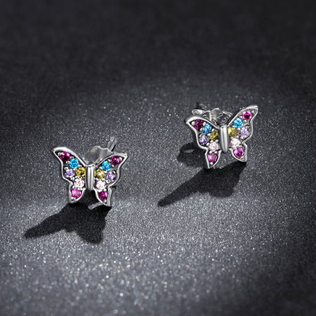 Cercei argint fluturasi colorati [3]