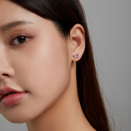 Cercei argint fluturasi colorati [5]