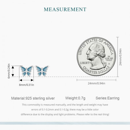 Cercei argint fluture albastru [10]