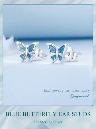 Cercei argint fluture albastru [18]