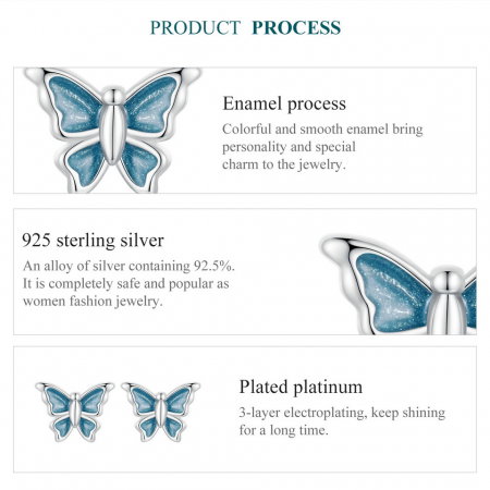 Cercei argint fluture albastru [8]