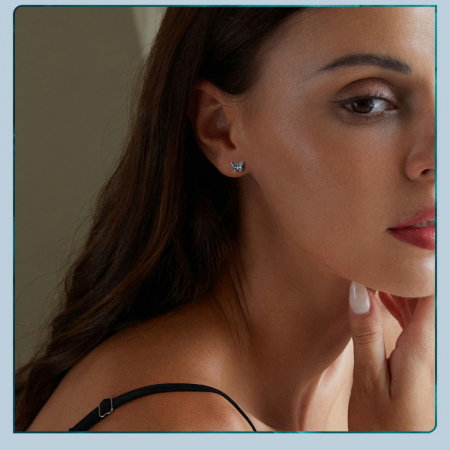 Cercei argint fluture albastru [12]