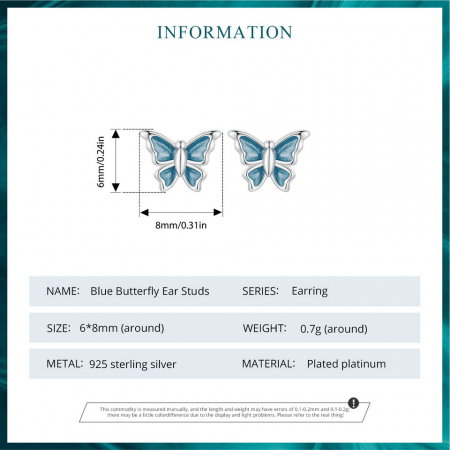 Cercei argint fluture albastru [9]