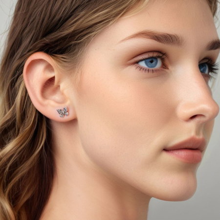 Cercei argint fluture cu surub [3]