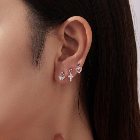 Cercei argint fluture cu surub si Zirconia [8]