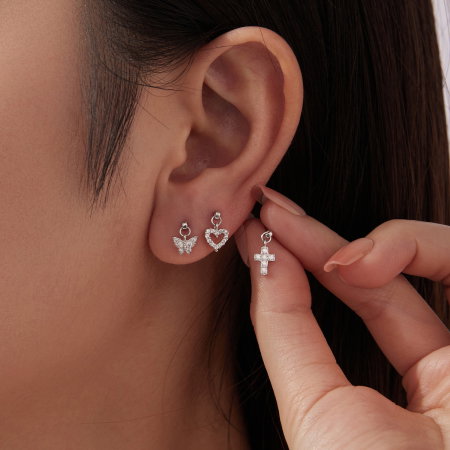 Cercei argint fluture cu surub si Zirconia [10]