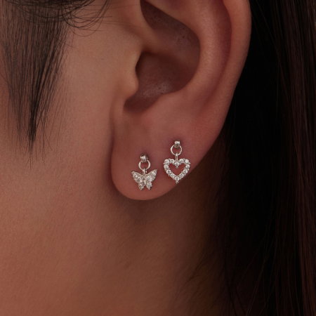 Cercei argint fluture cu surub si Zirconia [11]