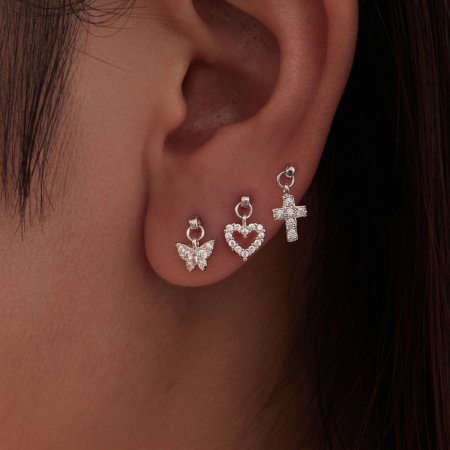 Cercei argint fluture cu surub si Zirconia [9]