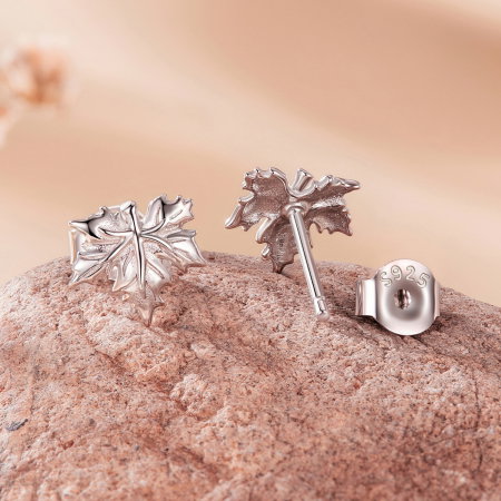 Cercei argint frunze de artar cu surub [3]