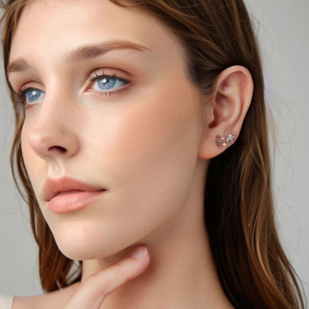 Cercei argint frunze de artar cu surub [2]