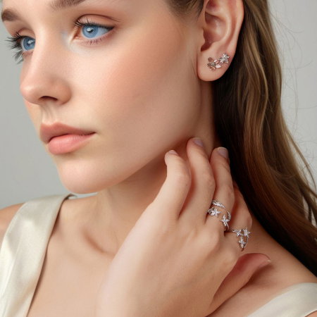 Cercei argint frunze de artar cu surub [14]