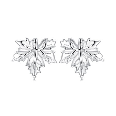 Cercei argint frunze de artar cu surub