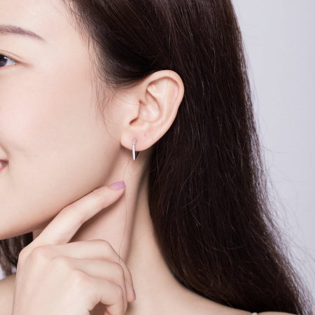 Cercei argint geometrici placati cu rodiu [1]