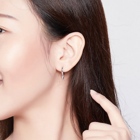 Cercei argint geometrici placati cu rodiu [1]