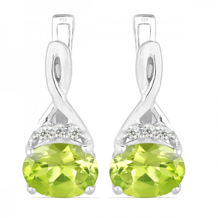 Cercei argint Grace, 925, cu peridot si zirconiu alb - EVA0010 [0]