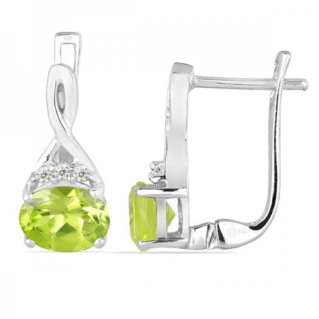 Cercei argint Grace, 925, cu peridot si zirconiu alb - EVA0010 [1]
