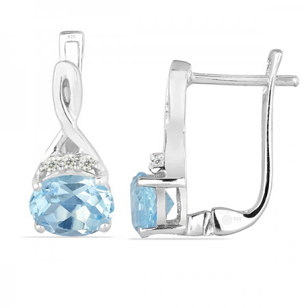 Cercei argint Grace, 925, cu topaz albastru si zirconiu alb - EVA0011 [1]