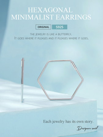 Cercei argint hexagonali [11]