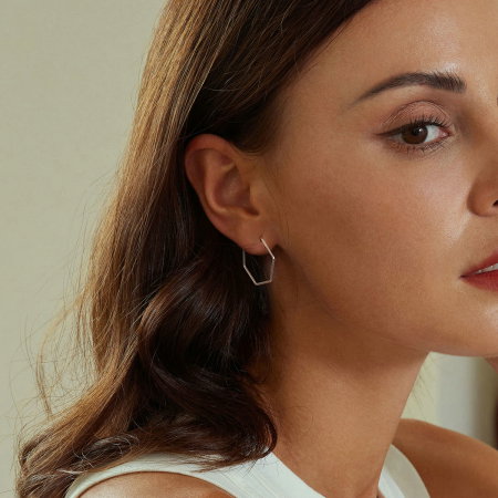 Cercei argint hexagonali [6]