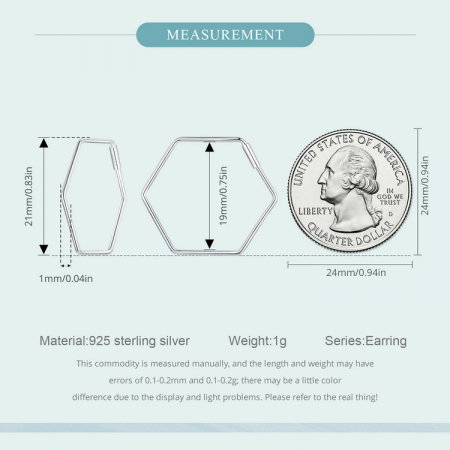 Cercei argint hexagonali [8]