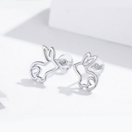 Cercei argint iepurasi placati cu rodiu [2]