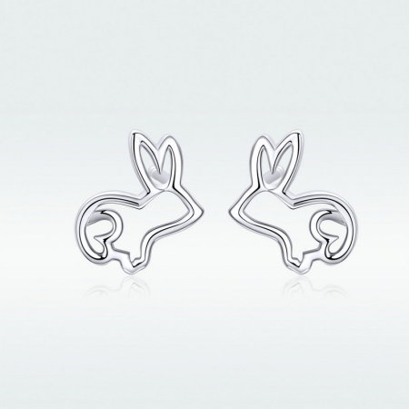 Cercei argint iepurasi placati cu rodiu [1]